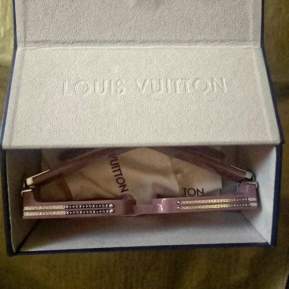 Mauve Louis Vuitton Metal-trimmed Square Sunglasses w/ Original Packaging - Picture 2 of 13